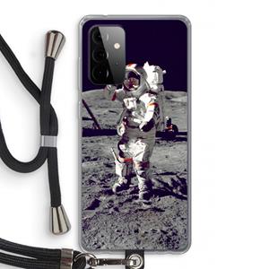 CaseCompany Spaceman: Samsung Galaxy A72 5G Transparant Hoesje met koord