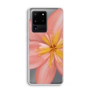 CaseCompany Pink Ellila Flower: Samsung Galaxy S20 Ultra Transparant Hoesje