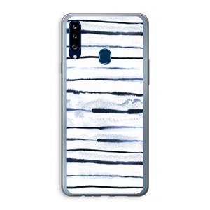 CaseCompany Ink Stripes: Samsung Galaxy A20s Transparant Hoesje