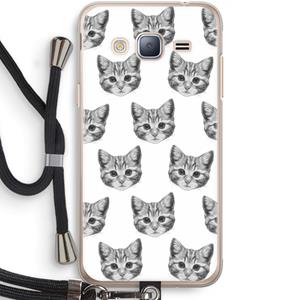 CaseCompany Kitten: Samsung Galaxy J3 (2016) Transparant Hoesje met koord