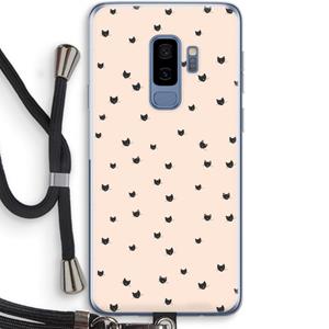 CaseCompany Kleine kattenkopjes: Samsung Galaxy S9 Plus Transparant Hoesje met koord