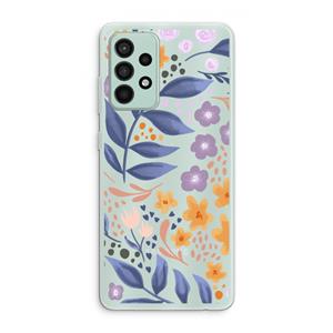 CaseCompany Flowers with blue leaves: Samsung Galaxy A52s 5G Transparant Hoesje