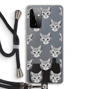 CaseCompany Kitten: Samsung Galaxy A72 5G Transparant Hoesje met koord