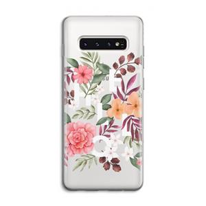 CaseCompany Hello in flowers: Samsung Galaxy S10 4G Transparant Hoesje