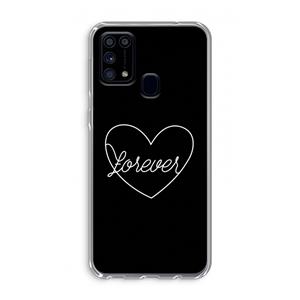 CaseCompany Forever heart black: Samsung Galaxy M31 Transparant Hoesje