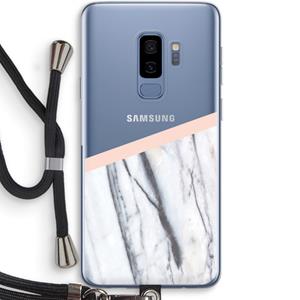 CaseCompany A touch of peach: Samsung Galaxy S9 Plus Transparant Hoesje met koord