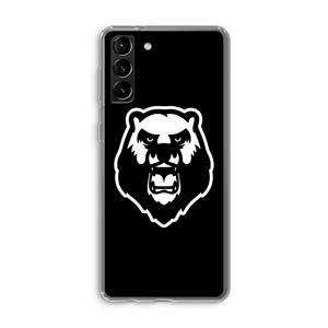 CaseCompany Angry Bear (black): Samsung Galaxy S21 Plus Transparant Hoesje