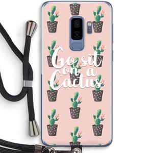CaseCompany Cactus quote: Samsung Galaxy S9 Plus Transparant Hoesje met koord