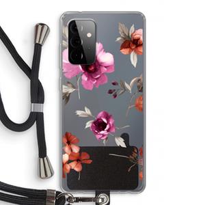 CaseCompany Geschilderde bloemen: Samsung Galaxy A72 5G Transparant Hoesje met koord