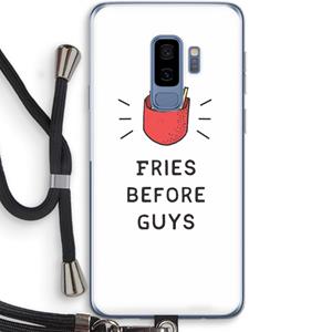 CaseCompany Fries before guys: Samsung Galaxy S9 Plus Transparant Hoesje met koord