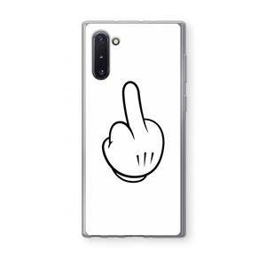 CaseCompany Middle finger white: Samsung Galaxy Note 10 Transparant Hoesje