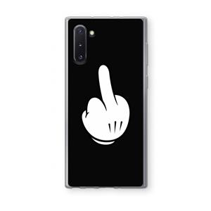 CaseCompany Middle finger black: Samsung Galaxy Note 10 Transparant Hoesje