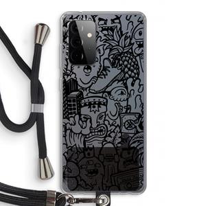 CaseCompany Vexx Black Mixtape: Samsung Galaxy A72 5G Transparant Hoesje met koord