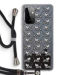 CaseCompany Zwarte poes: Samsung Galaxy A72 5G Transparant Hoesje met koord