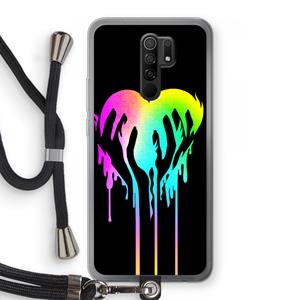 CaseCompany Hold My Heart: Xiaomi Redmi 9 Transparant Hoesje met koord