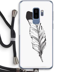 CaseCompany Pluim: Samsung Galaxy S9 Plus Transparant Hoesje met koord