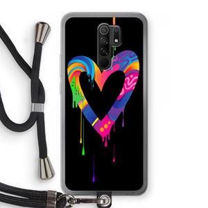 CaseCompany Melts My Heart: Xiaomi Redmi 9 Transparant Hoesje met koord