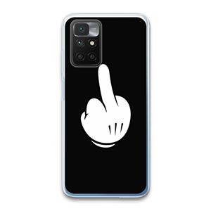 CaseCompany Middle finger black: Xiaomi Redmi 10 Transparant Hoesje