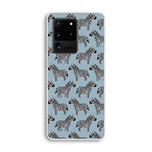 CaseCompany Zebra: Samsung Galaxy S20 Ultra Transparant Hoesje