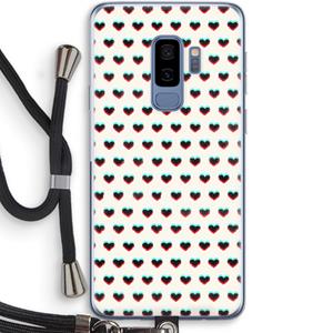 CaseCompany Hartjes: Samsung Galaxy S9 Plus Transparant Hoesje met koord