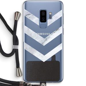 CaseCompany Marmeren pijlen: Samsung Galaxy S9 Plus Transparant Hoesje met koord