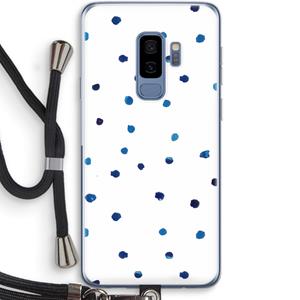 CaseCompany Blauwe stippen: Samsung Galaxy S9 Plus Transparant Hoesje met koord