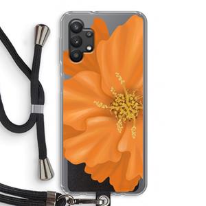 CaseCompany Orange Ellila flower: Samsung Galaxy A32 5G Transparant Hoesje met koord