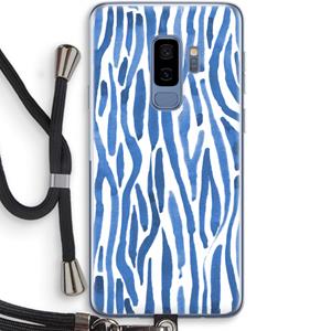 CaseCompany Blauwe nerven: Samsung Galaxy S9 Plus Transparant Hoesje met koord