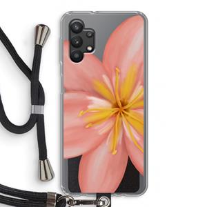 CaseCompany Pink Ellila Flower: Samsung Galaxy A32 5G Transparant Hoesje met koord