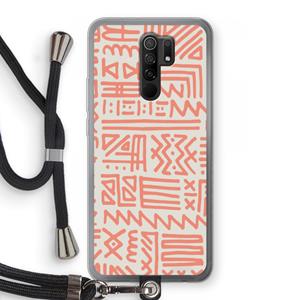 CaseCompany Marrakech Pink: Xiaomi Redmi 9 Transparant Hoesje met koord