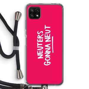 CaseCompany Neuters (roze): Samsung Galaxy A22 5G Transparant Hoesje met koord