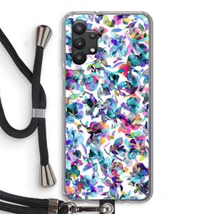 CaseCompany Hibiscus Flowers: Samsung Galaxy A32 5G Transparant Hoesje met koord