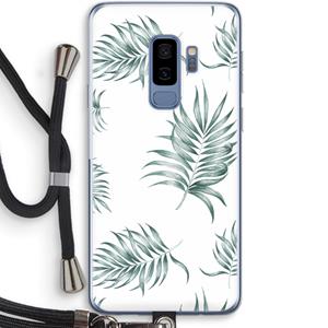 CaseCompany Simple leaves: Samsung Galaxy S9 Plus Transparant Hoesje met koord