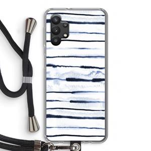 CaseCompany Ink Stripes: Samsung Galaxy A32 5G Transparant Hoesje met koord