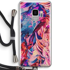 CaseCompany Pink Orchard: Samsung Galaxy S9 Transparant Hoesje met koord
