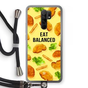 CaseCompany Eat Balanced: Xiaomi Redmi 9 Transparant Hoesje met koord