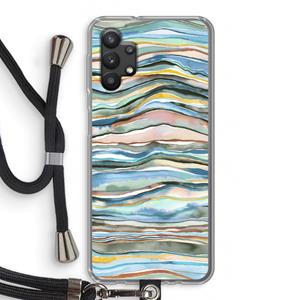 CaseCompany Watercolor Agate: Samsung Galaxy A32 5G Transparant Hoesje met koord