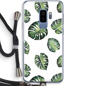 CaseCompany Tropische bladeren: Samsung Galaxy S9 Plus Transparant Hoesje met koord