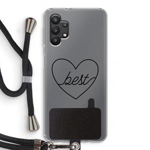 CaseCompany Best heart black: Samsung Galaxy A32 5G Transparant Hoesje met koord
