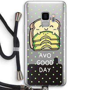 CaseCompany Avo Good Day: Samsung Galaxy S9 Transparant Hoesje met koord