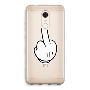 CaseCompany Middle finger white: Xiaomi Redmi 5 Transparant Hoesje