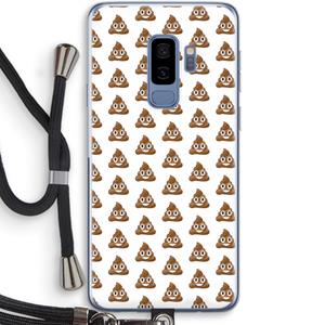 CaseCompany Poop emoji: Samsung Galaxy S9 Plus Transparant Hoesje met koord