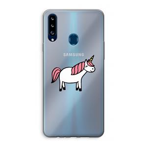 CaseCompany Eenhoorn: Samsung Galaxy A20s Transparant Hoesje
