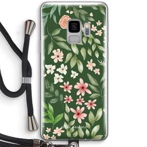 CaseCompany Botanical green sweet flower heaven: Samsung Galaxy S9 Transparant Hoesje met koord