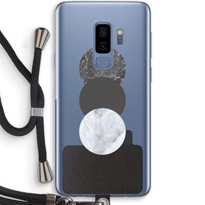 CaseCompany Marmeren cirkels: Samsung Galaxy S9 Plus Transparant Hoesje met koord