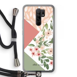 CaseCompany Sweet heaven geometrics: Xiaomi Redmi 9 Transparant Hoesje met koord