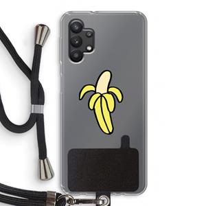 CaseCompany Banana: Samsung Galaxy A32 5G Transparant Hoesje met koord