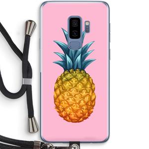 CaseCompany Grote ananas: Samsung Galaxy S9 Plus Transparant Hoesje met koord
