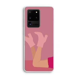 CaseCompany Pink boots: Samsung Galaxy S20 Ultra Transparant Hoesje