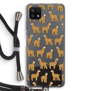 CaseCompany Alpacas: Samsung Galaxy A22 5G Transparant Hoesje met koord